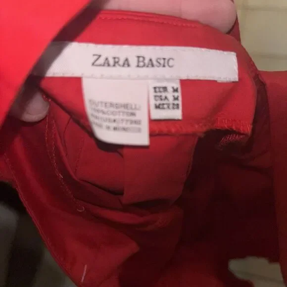 Zara Trafaluc Ruffled Off-Shoulder Dress Women’s Med Red Bodycon festive Mini - Picture 8 of 8